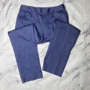 Eddie Bauer Dress Ankle Pants Womens Sz 8 Purple Mercer Fit Slim Leg Side Zip